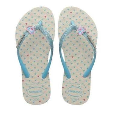 Imagem de Havaianas Slim Glitter II Corações - Bege Palha-Feminino