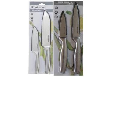 Imagem de Conjunto de Facas Brookstone Santoku e Utility  - Nova