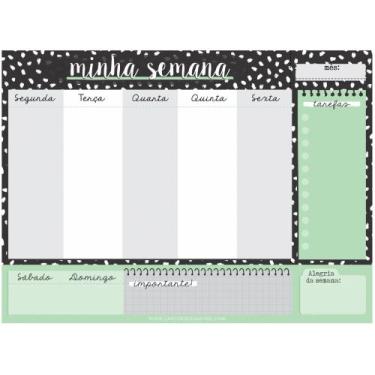 Imagem de Planner Semanal Imã Geladeira 30x20cm Planejador anotador recados - No