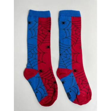 Imagem de Meia 3/4 Cano Alto Homem-Aranha Infantil e Adulto - Miimos, M, Vermelh