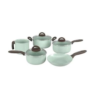 Imagem de Conjunto Panelas Brinox Ceramic Life Suprema Verde 5 Peças