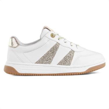 Imagem de Tênis Ramarim Plataforma Feminino, 36, Branco, Dourado