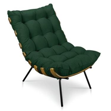 Imagem de Poltrona Costela Suede Verde Drossi - D'ROSSI