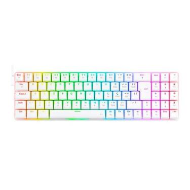 Imagem de Teclado mecanico gamer ashe rgb switch blue redragon k626-kb-w branco