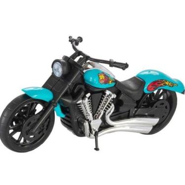 Imagem de Brinquedo Moto Harley Chopper 29 cm Miniatura Bs Toys Coleçao, Azul