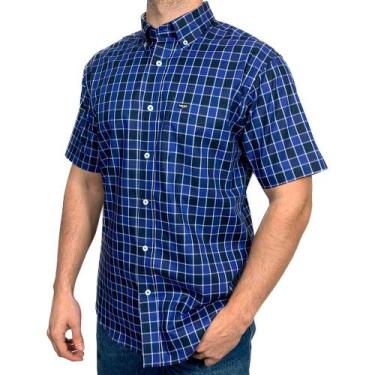 Imagem de Camisa Xadrez Masculina Manga Curta Dawson New, Azul, XG