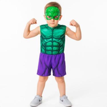 Imagem de Kit Infantil Fantasia Hulk Super Herói Menino G - TOYMASTER