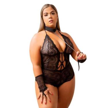 Imagem de Lingerie Body Renda Detalhada Iza Plus Size Luxo com Strapps - Garota 