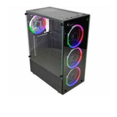 Imagem de Gabinete gamer kmex cg10w5 elite com coolers frontais e painel de vidr