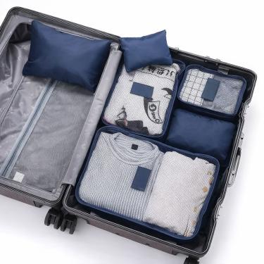 Imagem de Kit Organizador de Mala para Viagem Utimix com 3 Bolsas com Zíper e 3 Pouches Multiuso para Roupas e Acessórios