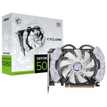 Imagem de Placa de Vídeo Geforce RTX5060 Cyclone OC 8GB GDDR7 Branco para Games e Criação de Cont...