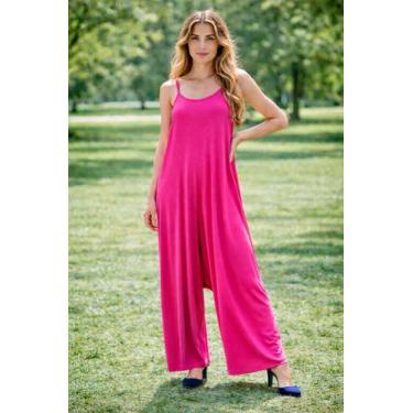 Imagem de Macacão Pantalona Saruel Alcinha Com Bolso - nascimentomodas2020, Pink