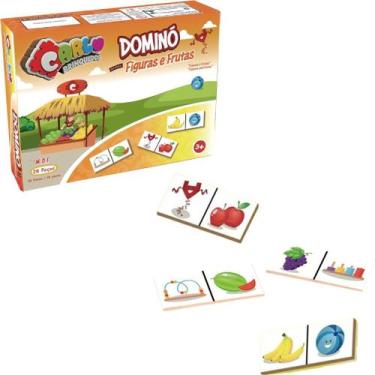 Imagem de Dominó Figuras e Frutas: Aprendendo brincando, é muito mais fácil! - C