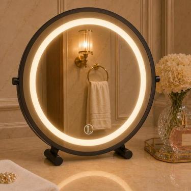Imagem de Espelho Lopazzi de Mesa para Maquiagem com LED 3 Tons Touch Penteadeir