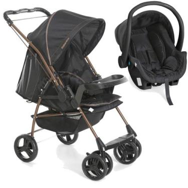 Imagem de Carrinho com Bebe Conforto Preto Galzerano Milano III Preto Cobre
