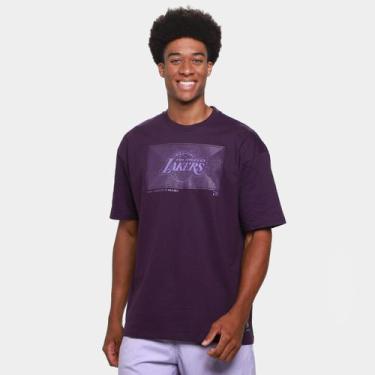 Imagem de Camiseta NBA Los Angeles Lakers Mitchell & Ness Maze Masculina, Roxo, 