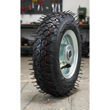 Imagem de 2x Roda Pneumática 250x4 Reforçada 150kg Carrinho Carga - Congratulati