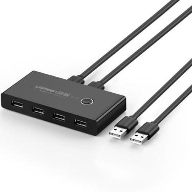 Imagem de Switch Box Adaptador Compartilhamento 2x4 USB 2.0 Ugreen 2 Entradas 4 