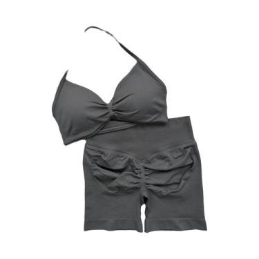 Imagem de Top Esportivo Feminino Acolchoado Com Costas Abertas, Tipo Halter, Par