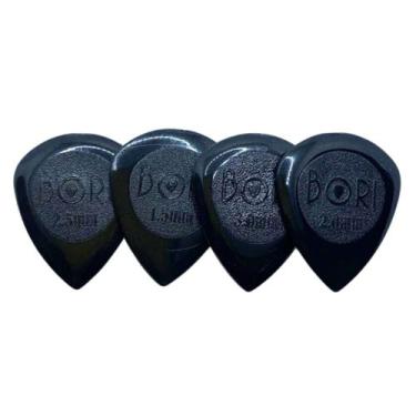 Imagem de Palheta BORI Mini Drip Preta Ponta Fina GRIP para Violão Guitarra e Co
