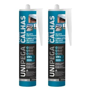 Imagem de Kit 2 Selantes Veda Calhas Unipega Alumínio 280ml Cinza