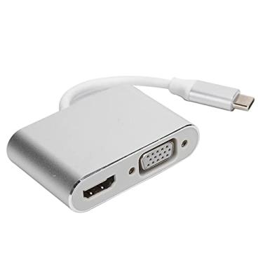 Imagem de Conversor tipo C, tipo C para adaptador VGA Shell de liga de alumínio de alta resolução para reuniões de negócios para treinamento de cursos