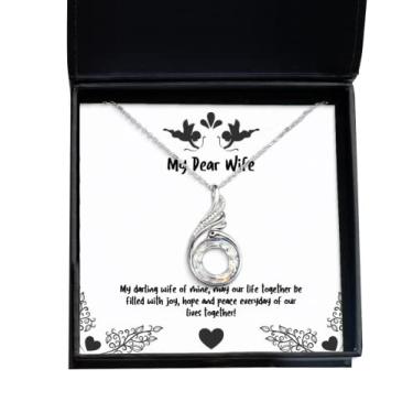 Imagem de SpreadPassion Inspire Wife Gifts, My Darling Wife of Mine, May Our Life Together Be Filled With Joy, Colar de Fênix Ascendente do Dia dos Namorados para esposa