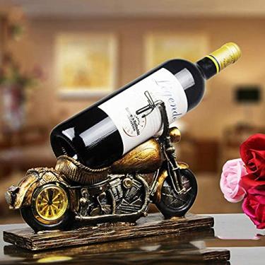 Imagem de Pkfinrd Estante de vinho criativo para decoração de casa, ornamentos para sala de estar, pequenos móveis de 30 x 18 cm (cor: marrom)