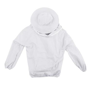 Imagem de Jaqueta de apicultor, Jaqueta de apicultor, véu redondo do chapéu, confortável de usar para a maioria dos adultos para apicultores(Branco)