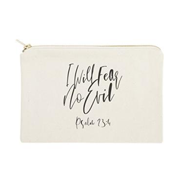 Imagem de The Cotton & Canvas Co. Bolsa de cosméticos e bolsa de maquiagem para viagem..., I Will Fear No Evil, Pslam 23:4