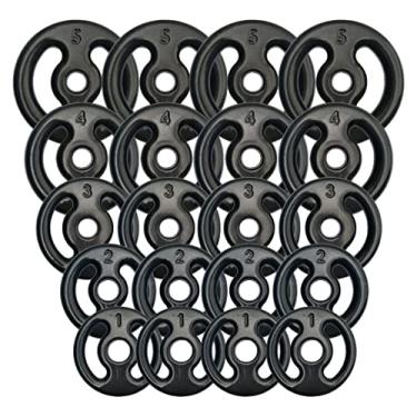 Imagem de Kit de Anilhas Emborrachadas (Preta) 60Kg