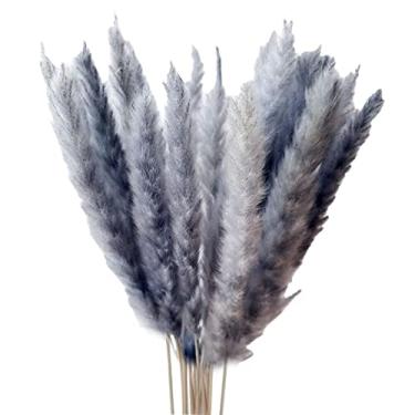 Imagem de Baoblaze 15x de pampa seca artificial, buquê de flores de junco de fragmites, arranjo de flores para vaso, para decoração de plantas domésticas para sala, CINZENTO
