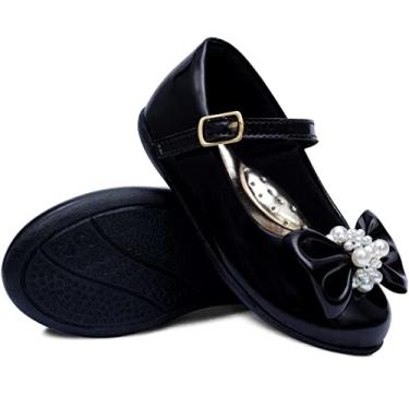Imagem de Sapatilha Popidi Infantil Menina Laço Perola 02.25 (Preto, BR, Criança de 1 a 3 anos, Numérico, 20)