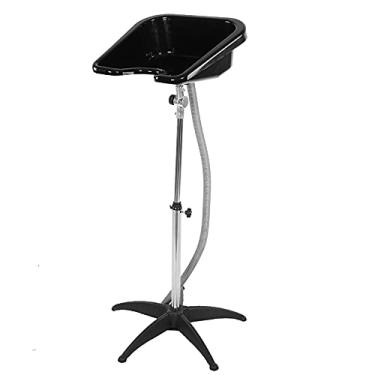 Imagem de Pia de lavagem de cabelo, altura ajustável portátil bacia de cabelo barbeiro salão tigela shampoo plástico tratamento de cabelo tigela salão de beleza spa equipamento