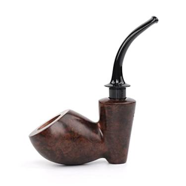 Imagem de MUXIANG Cachimbo de tabaco Briar com acabamento estilo livre, haste de tubo dobrado refresca a fumaça de tabaco AA0309S