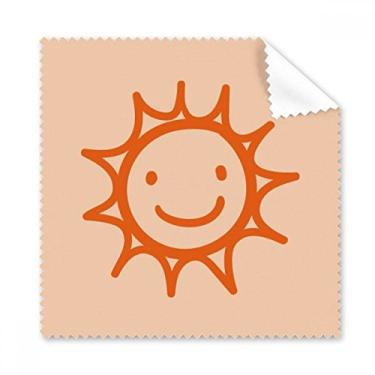 Imagem de Pintura à mão Orange Sun Smile Pano de limpeza para tela de telefone, 5 peças