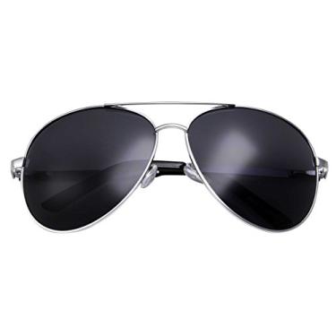 Imagem de grinderPUNCH – Óculos de sol estilo aviador grande GG com armação larga extragrande 148 mm, Prata, X-Large