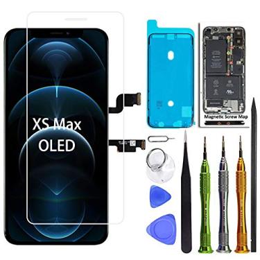Imagem de Substituição de tela OLED macia para iPhone Xs Max 6,5" [NÃO LCD], Conjunto de kit de reparo digitalizador de tela sensível ao toque 3D com ferramentas de reparo