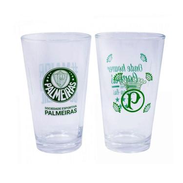 Imagem de Kit 2 Copos Vidro 475 ml Verdão Mileno Cebola 813032