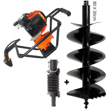 Imagem de Perfurador de Solo Vulcan Trent VPS520 2T 52cc 2,5HP com Broca 80x30cm + Amortecedor Kawashima Ideal Para Plantio e Colocação de Cercas e Grades