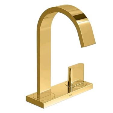 Imagem de Deca Torneira para Lavatório Polo com chapa bica alta dourado 1191.GL33