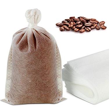 Imagem de 200 peças de filtros de café frio sem bagunça, filtros de café, sacos de filtro de chá, sacos descartáveis de malha para fazer café concentrado, máquina de café gelado, café frio, chá de folhas soltas