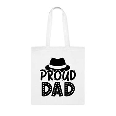 Imagem de Sacola Proud Dad, Proud Dad Bag, Dad Dad , presente para papai, bolsa de ombro papai, bolsas reutilizáveis para papai, presente para papai da filha favorita, filho e filhos, Branco
