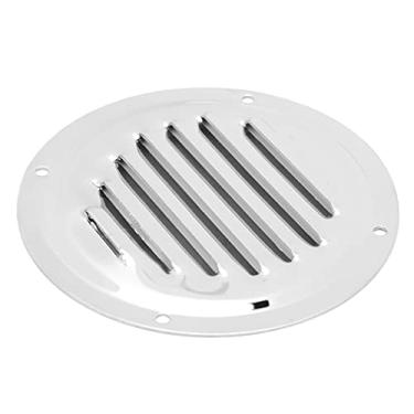 Imagem de Saída de ar de aço inoxidável, ventilações de cozinha Capa de grade redonda resistente com acabamento espelhado para navios para caravanas (5" (124 mm))