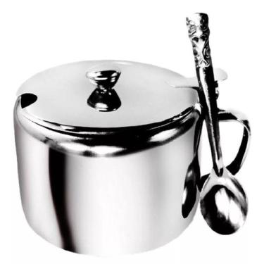 Imagem de Açucareiro Inox Com Colher Para Sua Cozinha 250ml - Kehome