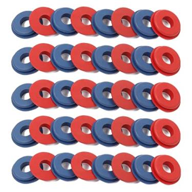 Imagem de Boeray 40 peças de selos de mão Glad para caminhões semiprecientes ou tratores, mangueira de ar semi-reboque gaxeta de mão feliz número de peça de borracha 10028, à prova de vazamento para mãos felizes, 20 peças vermelho e 20 peças azul
