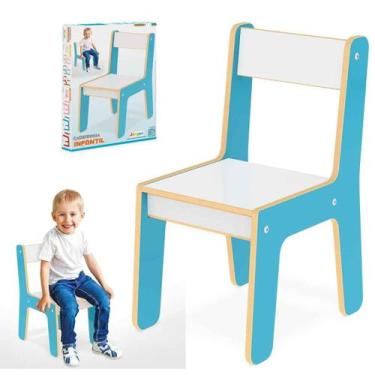 Imagem de Cadeira Infantil Em Madeira Mdf 3 Opções Cores Cadeirinha Para Mesinha