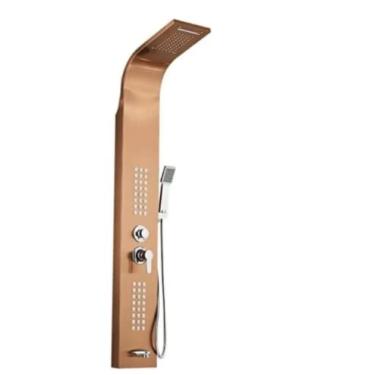 Imagem de Ducha De Inox Com Hidromassagem E Cascata 4 Jatos Rose Gold