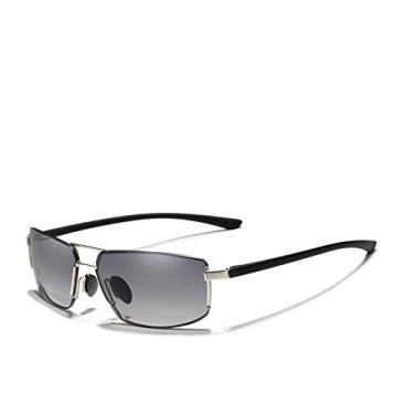 Imagem de Design UV400 Óculos de Sol Gradiente Homens Mulheres Condução Masculino Quadrado Óculos de Sol de Aço Inoxidável Óculos Gafas, 5, Tamanho Único