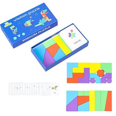 2 Pcs quebra-cabeça quebra-cabeças  Quebra-cabeça 100 Pcs Padrão Blocos  Quebra-cabeças Jogo - Quebra-cabeças em forma tangram com bolsa  armazenamento Montessori : : Brinquedos e Jogos